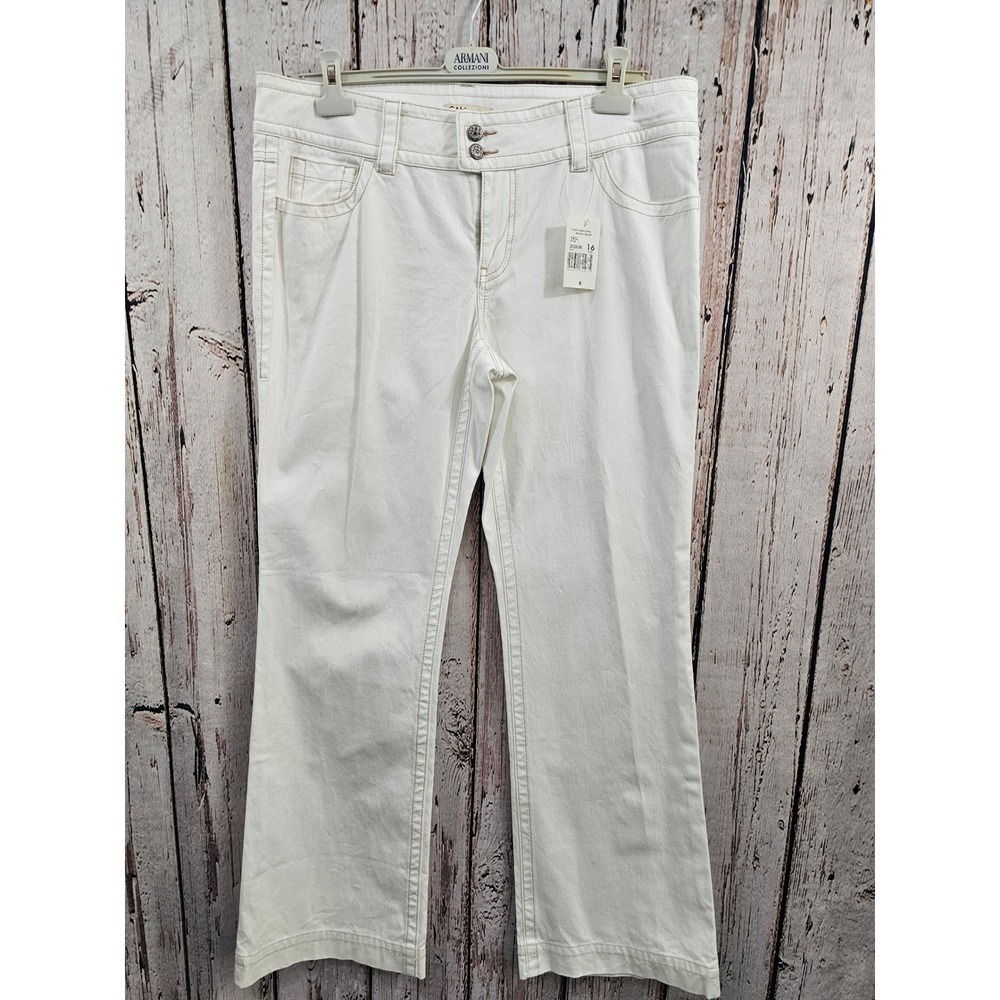 CAbi Jeans‎ Women's White Flare Leg Bootcut Denim Pants Style 343L Size 16 NEW